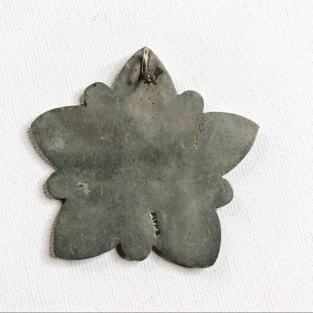 Alpaca Large Colorful Statement Inlay Pendant - Picture 3 of 7